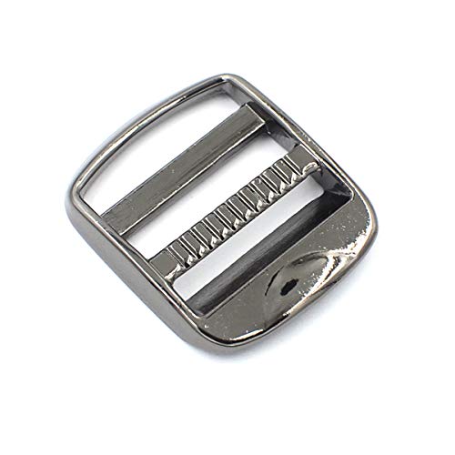DGOL 10 pcs 1 inch Strong Heavy Shinning Zinc Alloy Ladder Lock Slider Adjustable Webbing Strap Release Buckles (Gunmetal)