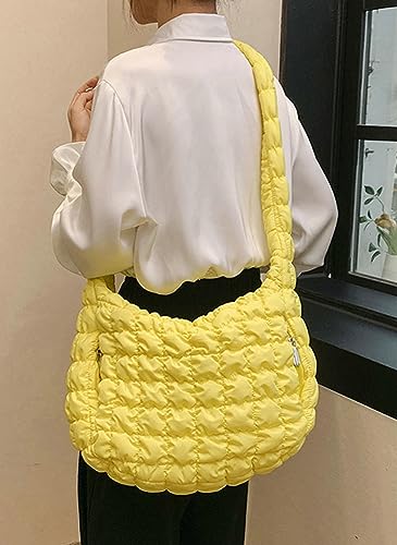 Women Quilted Tote Bag Large Capacity Crossbody Puffer Lightweight Padding Shoulder Bag Hobo Satchel Handbag Zip Purse3