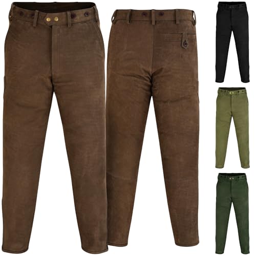 German Wear Lange Jagd- und Trachtenlederhose aus Büffelleder – Robuste...