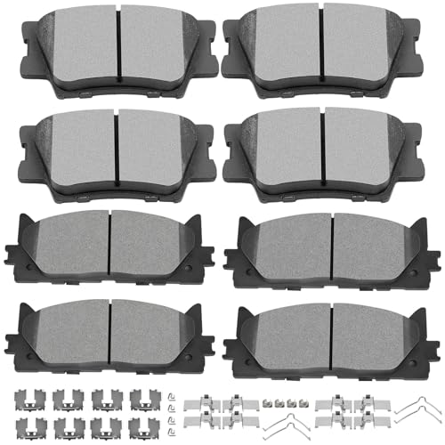 Ceramic Brake Pads Kits,SCITOO 8pcs Brakes Pads Set fit for 2013-2018 for Lexus ES300h,2007-2018 for Lexus ES350,2008-2018 for Toyota Avalon,2007-2017 for Toyota Camry