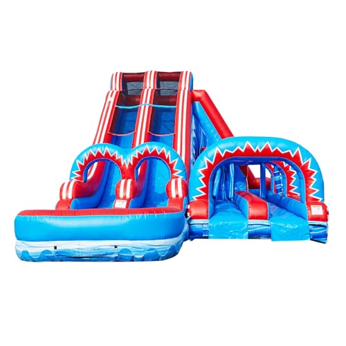 JumpOrange Flash Dual Lane Slide (5 in 1) with POP Out Fun Slip N Slide