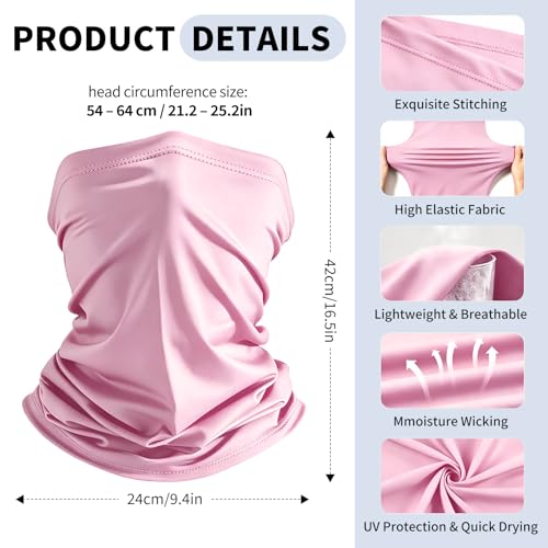 Image of 6 Pack Cooling Neck Gaiter Face Mask for Men Women Breathable Dust UV Protection Multifunctional Reusable Face Cover