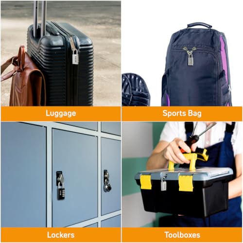 Image of AIDO 4-Digit Luggage Locks Pack of 2 | 30mm Number Locks for Door, Suitcase, Travel Bags, Sports Bags & Backpacks | Small Combination Padlocks for Locker & Tool Box | Water Resistant | 2 yr Warranty