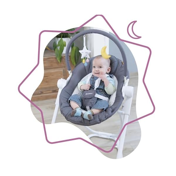 Badabulle Compact'up Moonlight Babywippe und Babyhochstuhl, 5-fach höhenverstellbar, aber der Geburt verwendbar – Bild 6