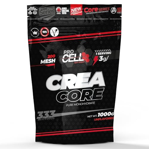 Creatina Monohidratada 1Kg Procell – 333 Tomas de Creatina Pura 99% Sin Sabor – Polvo Ultrafino 200 Mesh, Sin Rellenos, Disolución Instantánea – Ideal Volumen, Fuerza y Rendimiento Deportivo