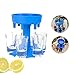 Distributeur de boisson - Support pour verres à shot - Jeux de table pour boire (comprend 6 verres) (bleu)