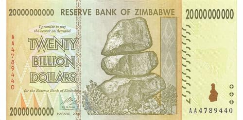 2008 I Zimbabwe 20 Billion Dollars Novelty No Value African Bill For Collectors. 20 Billion Graded By Seller. Circulated Condition