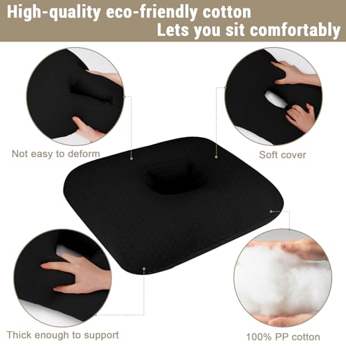 Donut Pillow for Bed Sores Tailbone Pain Relief Cushion, Cotton Butt Donut Cushion Breathable for Hemorrhoid, Pregnancy, Prostate and Surgery, Sitting Pressure Relief for Home, Office, Car