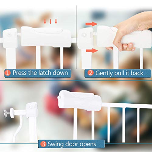 Fairy Baby Extra Wide Baby Gates 57.5-62 Inch, Auto Close Child Safety Gates For Stairs Banister Doorways Hallway Stairway,Indoor Safety Child Gates For Kids Or Pets #TOP4