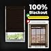 UNISHADES Cordless Bamboo Roman Shades for Windows, 100% Blackout Backing Fabric for Light Blocking, 24