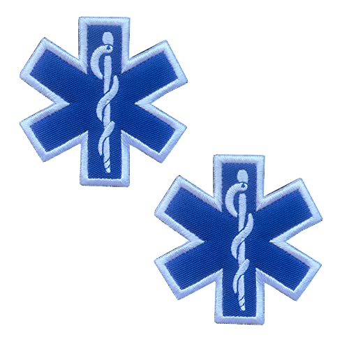 2 Piezas EMT Parches de Bordados de Emergencia Médica Paramédico Cruz - Perfecto para Los Primeros Auxilios, EMT, EMS, Trauma, Médico, Paramédico, Kit de Primera Respuesta Paquete