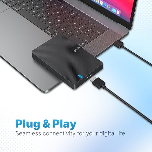 Image of Geonix PowerShell S3 500GB Portable External Hard Drive 2.5-Inch SATA USB 3.1, Up to 5Gbps with UASP Support, Tool-Free Setup, LED Indicator, Compatible with Windows /Mac /Linux (3 Yr Warranty)(Black)