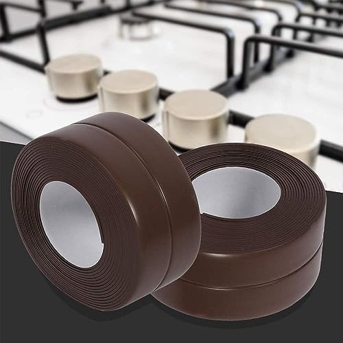 Image of Bath Sealant Strip, Waterproof Caulk Tape, Flexible and Durable Self Adhesive Tape for Bathroom, Kitchen, Tub and Wall Corner Edges, 3.2m x 3.8cm, Brown, Pack of 1