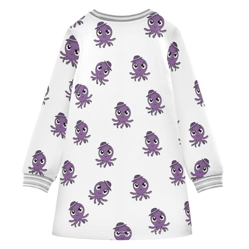 Girls Casual Dresses Long Sleeve for Fall Winter,Soft Thick Kid's Sweatshirt Dress Perfect for Party & Daily 2-8T2