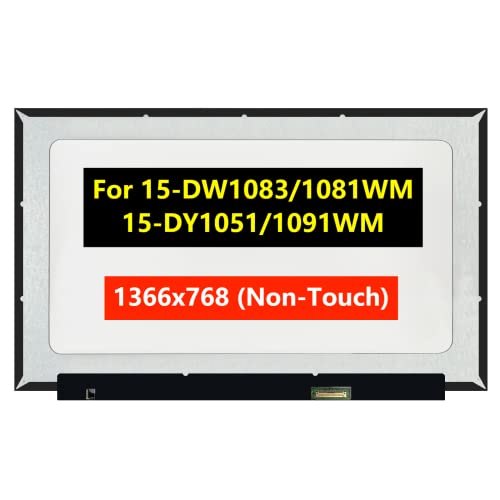 Tftcenter Lcd Screen Replacement For Hp 15-Dw1083Wm 1B9S3Ua, 15-Dy1051Wm 8Mm76Ua, 15-Dy1091Wm 1F8Z8Ua, 15-Dw1081Wm 9Vv89Ua, Lcd Screen 15.6" 30Pin Laptop Display Panel（Mate Hd 1366X768 #TOP4