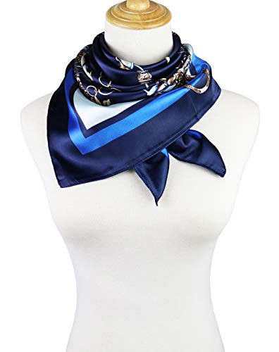 Image of Women's 35 inch Satin Square Silk Like Hair Scarves and Wraps Headscarf for Sleeping | Silk Feel Neckerchief, Hair Scarf, Fashion Bandana, Headscarf, Headband, Hair Wrap Sleeping, Daily Fashion Styling