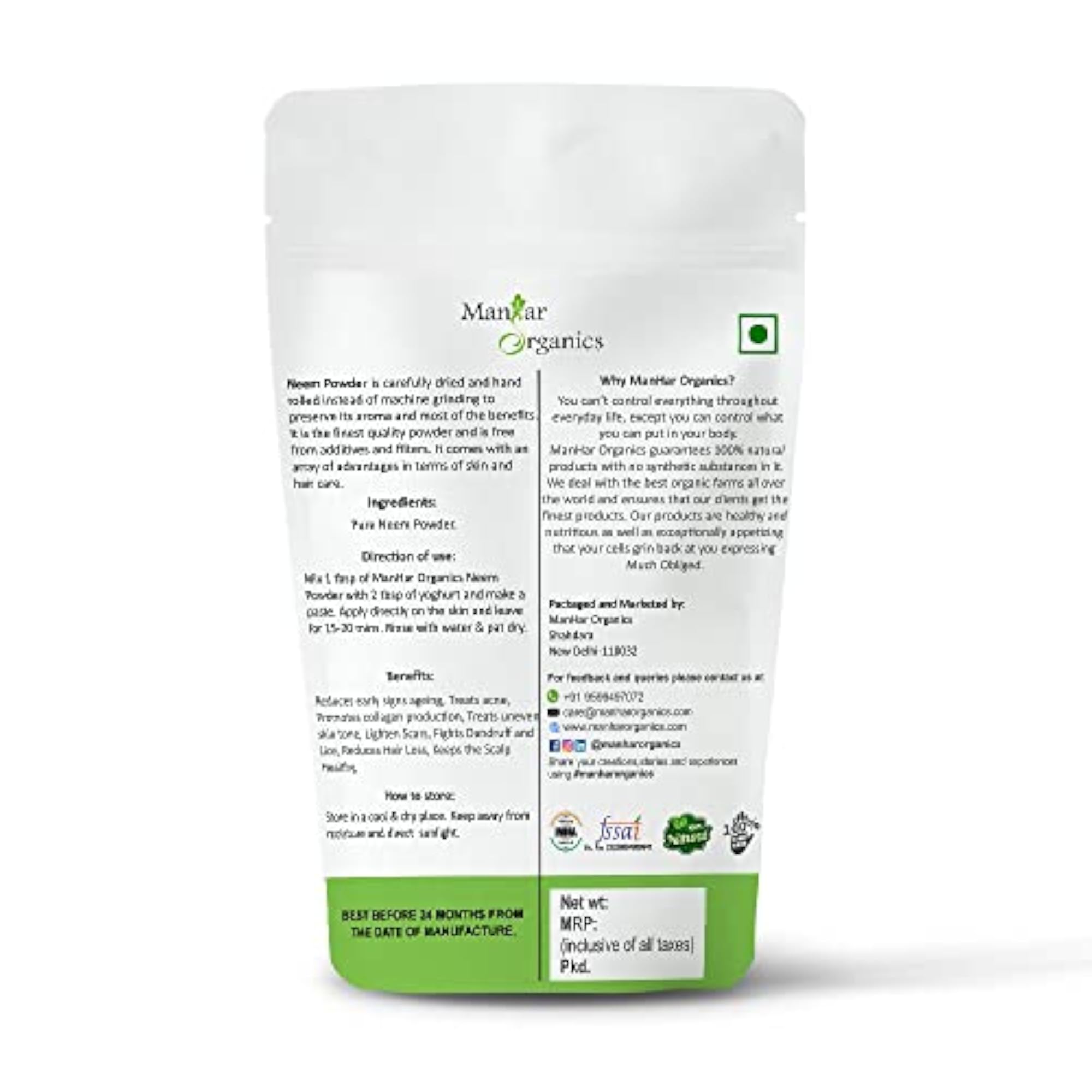 Neem Powder for Hair & Face Pack, 100g