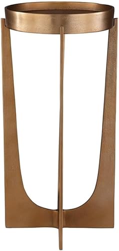 Miniatura 7 de BOWERY HILL Mesa decorativa de aluminio de 24.3 pulgadas de alto x 12.2 pulgadas de ancho x 12.2 pulgadas de profundidad en latón antiguo