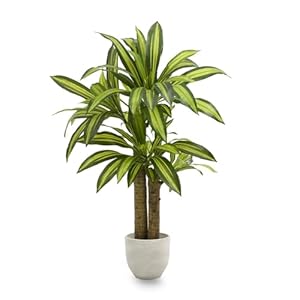 Künstliche Dracaena 120 cm | Hyperrealistische dekorative Pflanze | Tropischer Baum zur Dekoration von Haus und Büro | Künstliche Pflanze mit Topf für Innen- und überdachte Außenbereiche