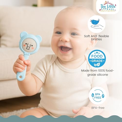 Image of THE LITTLE LOOKERS Teether for Baby | Musical Rattle Teethers for 3 to 24 Months | Silicone Rattle Teether | BPA-Free for Easy Teething | Jhunjuna, Baby Feeding Toys (Blue)