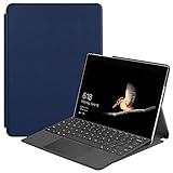 Surface Go 2 Case, Ratesell Kickstand Business Slim Trifold Folding Stand Folio Cover Pencil Holder for Microsoft Surface Go 2 2020 / Surface Go 2018 Navy Blue