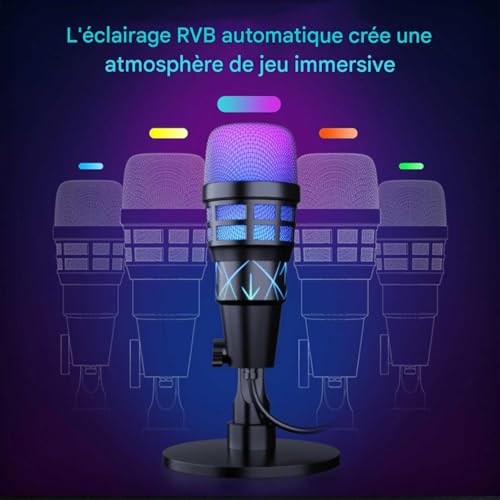 Microphone pour jeu USB accessoire casque pour streaming musique