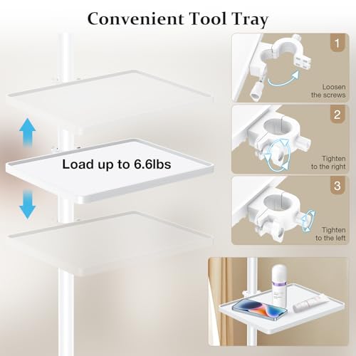 Image of Mznoo Lash Light with Tool Tray, 2500LM Moon Light for Lash Tech, White