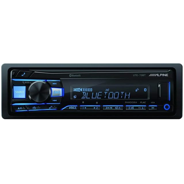 Alpine UTE-73BT Single-DIN Car Digital Media Stereo for 1994-2001 Dodge Ram & KIT10 Installation AMP Kit