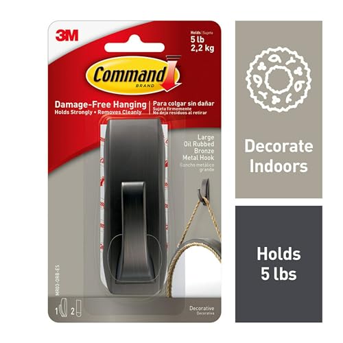 Command Large Modern Reflections Metal Hook, 5 lb, Oil Rubbed Bronze - image 9