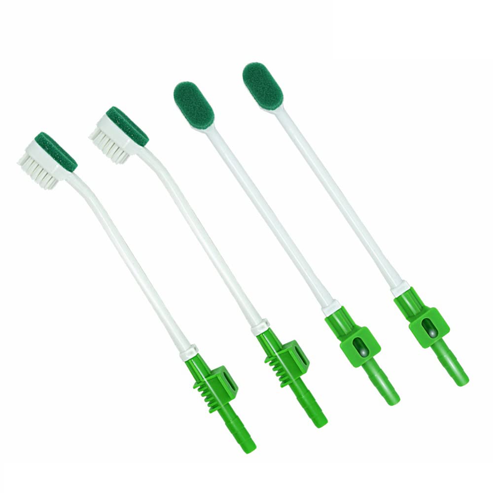 MJNDHB Disposable Medical Sponge Toothbrush, ICU Suction Swab Oral Care Single Use Suction Toothbrush System Oral Hygiene Green Head Toothbrush Suitable for The Elderly and Children (10 PCS)