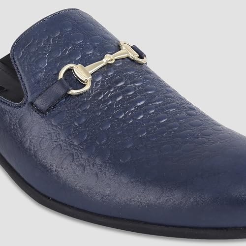 Image of Ezok Men's Leather Casual Mule Loafers | Stylish Slip-On Back Open Shoes for Party, Office & Casual Wear