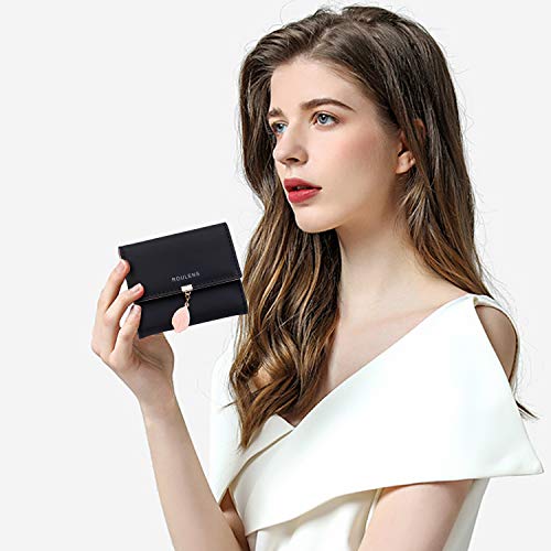 Roulens Damen Geldbeutel mit RFID Blockierung, Klein und im Kurzformat Portemonnaie Damen Veganes Leder Kleine Brieftasche Geldbörse Für… – Ansicht 6