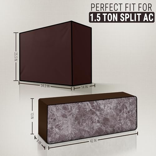 Image of Robustt 1.5 Ton Split AC Cover for Indoor and Outdoor Unit | Waterproof & Dustproof AC Covers with Sun Exposure and Rust Protection | Fabric