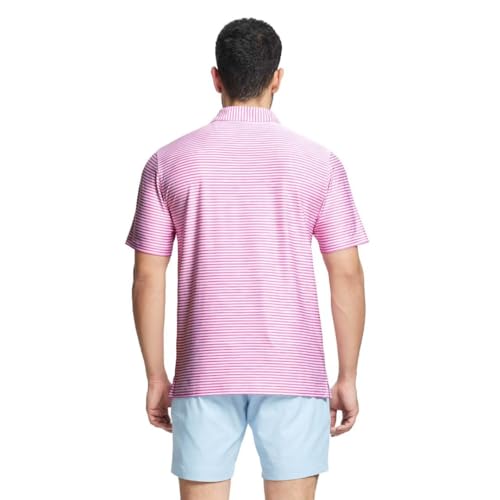 M MAELREG Golf Polo Shirts for Men Short Sleeve Dry Fit Striped Performance Moisture Wicking Collared Casual Mens Golf Shirt4