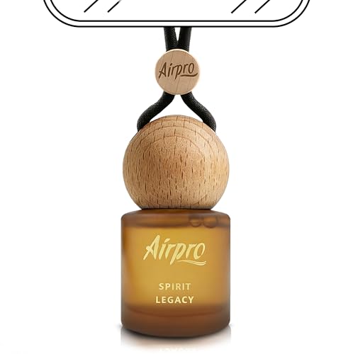 Image of Airpro Veil Spirit Legacy Wooden Hanging Car Air Freshener | Fruity Woody Car Perfume Hanging Pod | Glass Bottle with Wooden Diffuser | Long Lasting Luxury Car Perfume | Natural Fragrance | 8ml