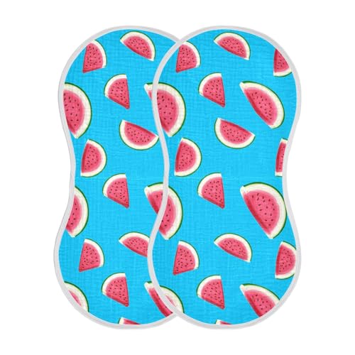 xigua Watermelon Muslin Baby Burp Cloths Set of 1, Super Soft & Absorbent Burping Rags, Cotton Burp Clothes Shower Gift for Newborn, Baby Girls and Boys2