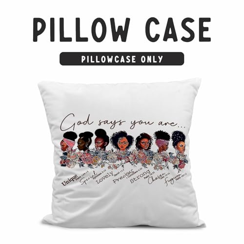 Sufamb 225 African American Inspirational Quote Throw Pillow Cover, God Says You Are Cushion Cover For Sofa Bed Home Decor 18 X 18 Inch thumb #6