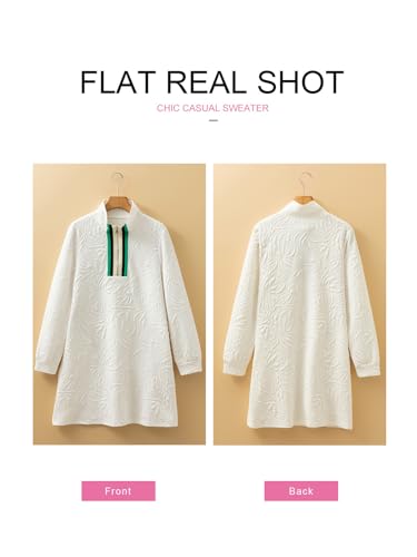 Image of BLENCOT Women's Dress Zip Up Stand Neck Pullover Sweatshirt Mini Dresses