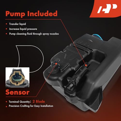 A-Premium Windshield Washer Tank Assembly Compatible with Nissan TITAN 2004-2015, with (Cap/Washer Pump/Hose/Fluid Level Sensor/Bracket) by A-Premium - Image 5