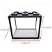 Averynnia Black Desktop Aquarium Kit with Aquarium Gravel & Resin Decorations, 0.25 Gallon Cube Mini Fish Tank, Stackable Desktop Fishbowl for Sea Monkeys & Aquarium Landscape Enthusiasts