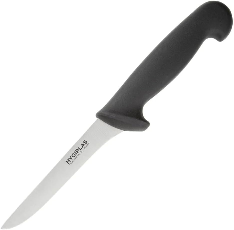 Hygiplas Black Boning Chef Knife 12.5cm - Professional Colour Coded, Dishwasher Safe, Sharp Blade C267