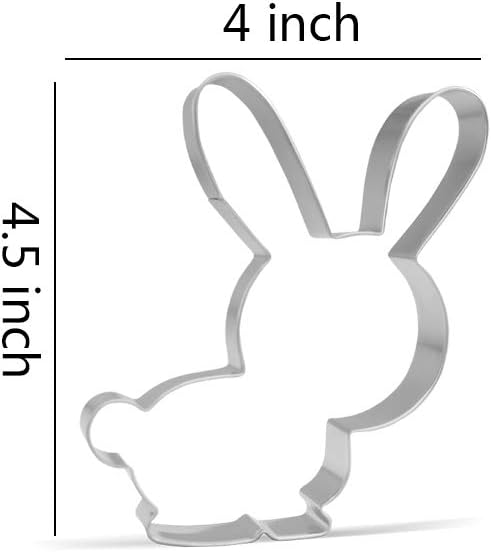Keewah Large Easter Cookie Cutter Set - 8 Piece - Stainless Steel | Bunny, Rabbit, Flower, Carrot, Chick, Easter Egg