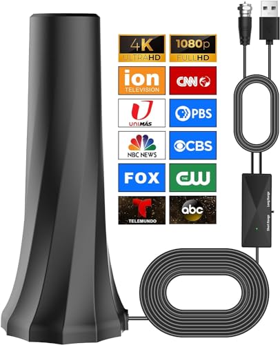 Stabilo Tv Antenna-Tv Antenna Indoor-Tv Antenna For Local Channels,Support Tv Antenna For Smart Tv Indoor And All Older Tv'S -Signal Booster 15Ft Coax Hdtv Cable thumb #7