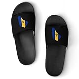 Barbados Flag Map Slide Sandal for Men Women Non Slip Shower Slides Bathroom Sandals Slip for Beach Swimming