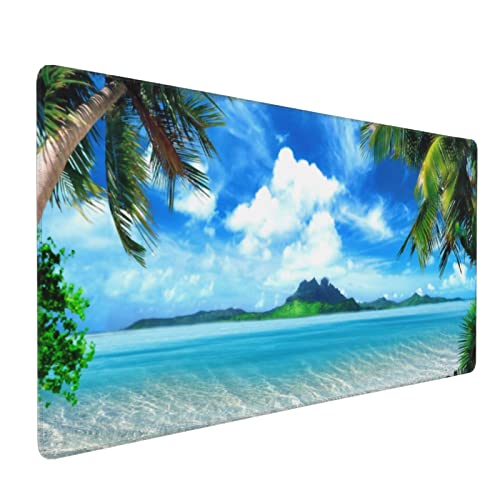 Grand tapis de souris de jeu mer 90x40 cm avec bords cousus