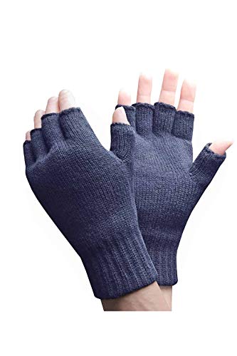 HEAT HOLDERS - Hombre Invierno Confortables Calientes 3.2 TOG Térmico Respirable Guantes sin dedos (Fingerless) (One size, Navy)
