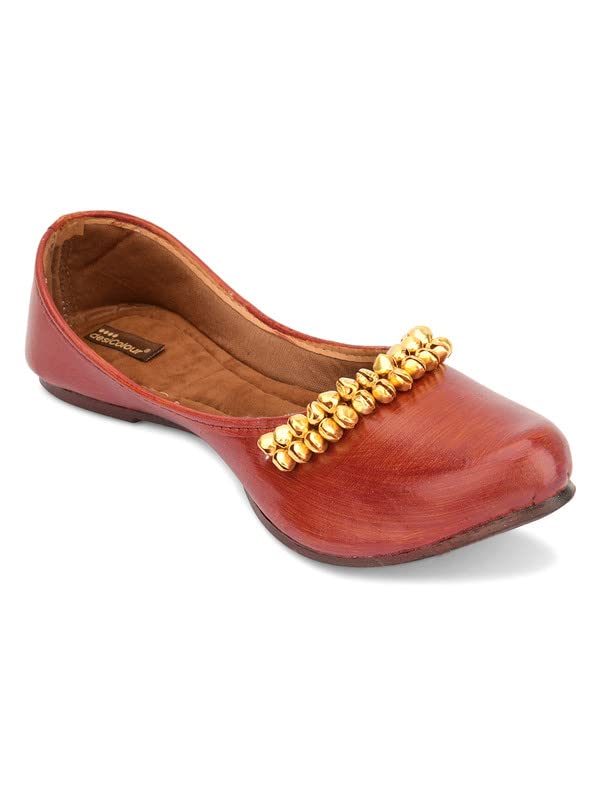 desi colour Office wear Mojari Punjabi Jutti for Women Ethnic Footwear- Basic Ghungroo-picture-40