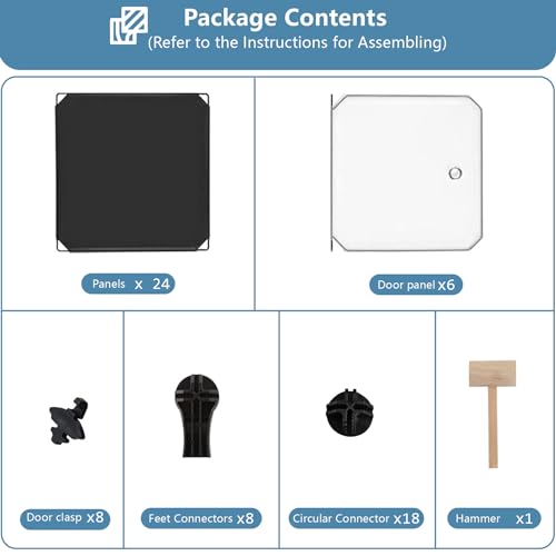 AWTATOS Steckregal 6 Würfel Aufbewahrungssystem Kombiregale mit Türen Regal Würfel DIY Multifunktional Regalsystem Regal Modular Für Wohnzimmer, Schlafzimmer, Bad Schwarz ULPZ008