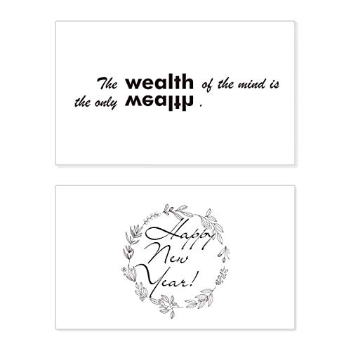Tarjeta conmemorativa de Año Nuevo con frase inspiradora en inglés