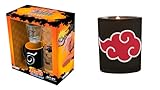 ABYSTYLE Naruto Shippuden Konoha Gift Set, Inlcudes 1 Ceramic Mug, 1 Shot Glass and 1 14 Fl Oz Glass, 1 Akatsuki Candle Anime Manga Decor Gift